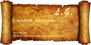 Larnhof Gerzson névjegykártya
