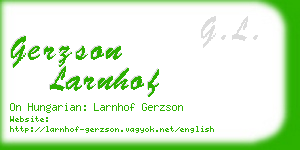 gerzson larnhof business card